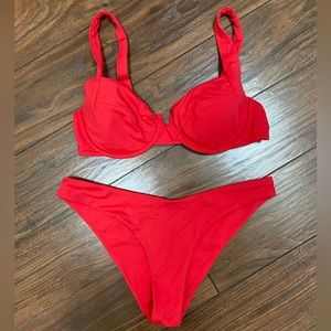 Vetchy Laguna Bikini Set In Red (Top - L, Bottom - M)